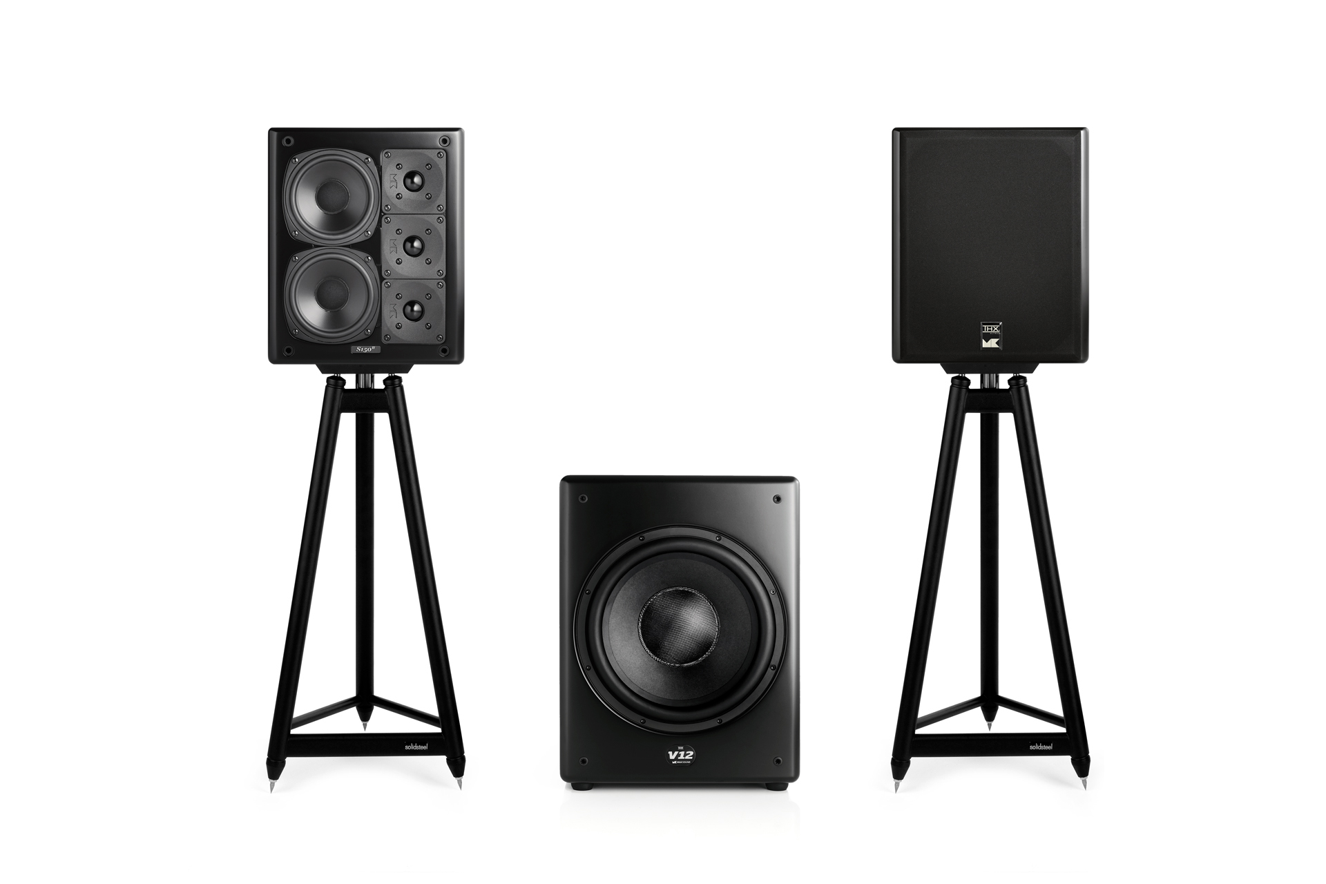 M&K Sound S150 loudspeakers and V12 subwoofer